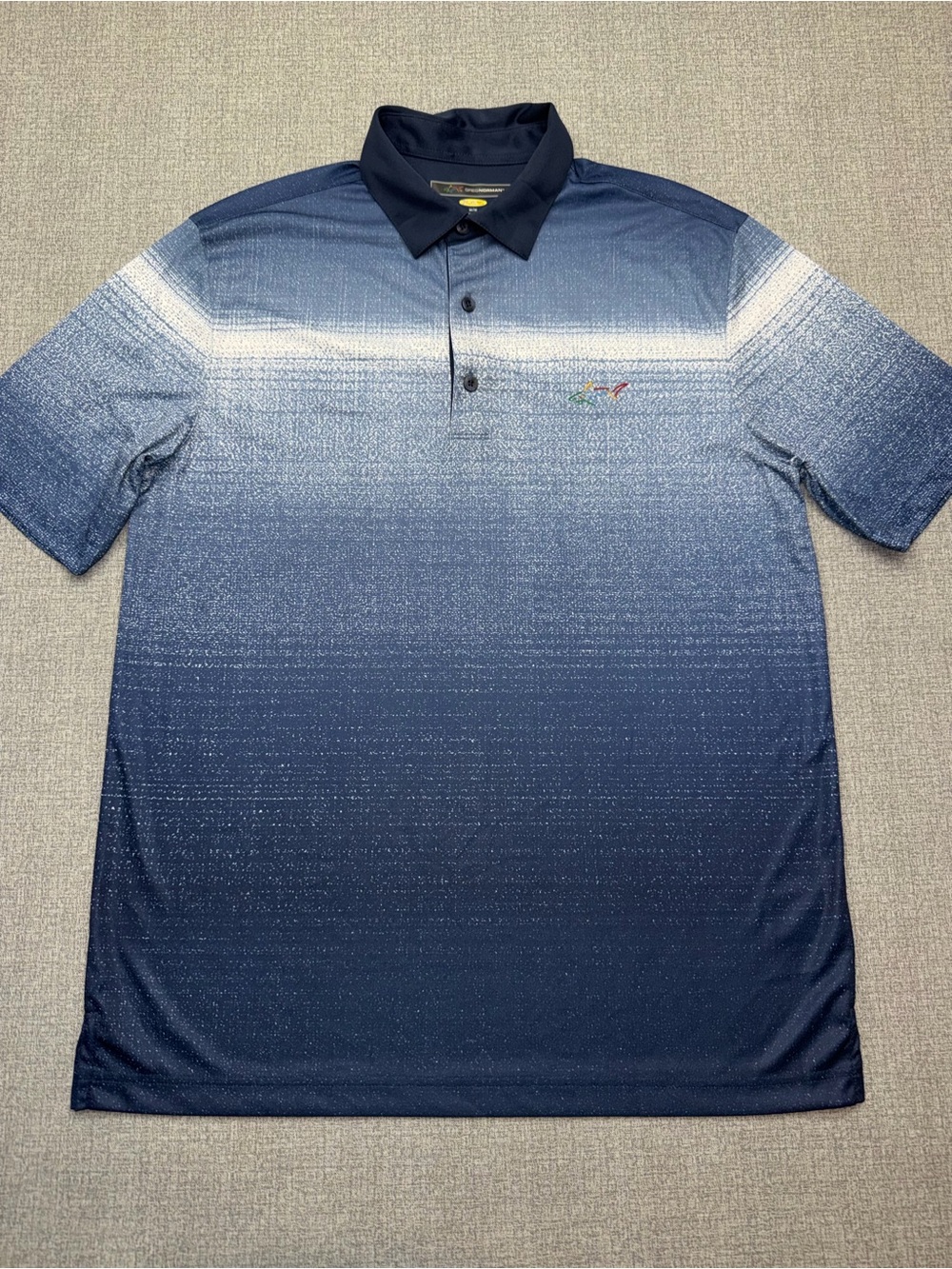 Greg Norman Men's Play Dry Blue Ombre Gradient Golf Polo Shirt